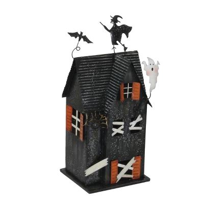 Transpac Metal 14.75 In. Black Halloween Hunted 